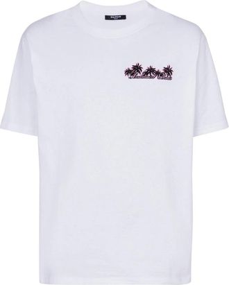 Balmain Club Signature bedrukt T-shirt - Heren - T-shirts - Wit - XL - Katoen - Tops