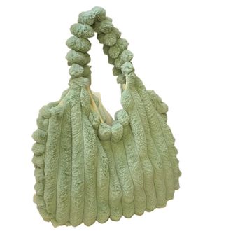 Generic Womens Plush Bags Womens Soft Plush Underarm Bags Winter Fluffy Casual Handbags Large Capacity Ladies Shoulder Furry Tote(Green)