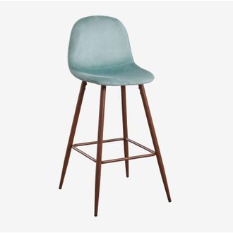 Sklum Sklum - Taburete alto en terciopelo Glamm Verde Abeto Madera Oscura