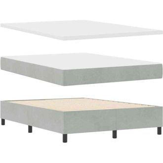 vidaXL Vidaxl - Cama Tipo Box Spring Gris Claro 140 X 190 Cm Terciopelo