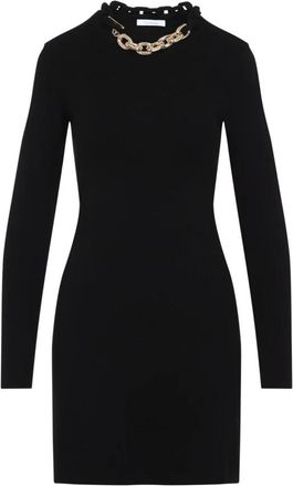 Paco Rabanne Korte Gebreide Jurk - Dames - Korte kleedjes - Zwart - XS - Katoen - Kleedjes