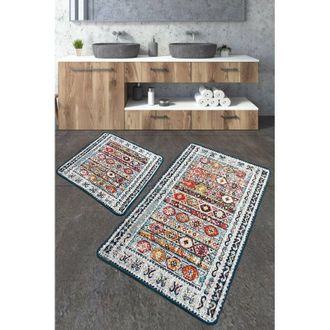 Dmora Alfombra De Ba&ntilde;o Dyersburg, Lavable A M&aacute;quina, 60x100 Cm Multicolor
