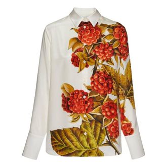 Ferragamo Botanical Print Long-Sleeved Shirt, Brand Size 38 ( US Size 4 )