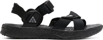 Nike swoosh-logo detail sandals - unisex - Polyurethane/Fabric/Fabric/Rubber/Rubber - 11 - Black