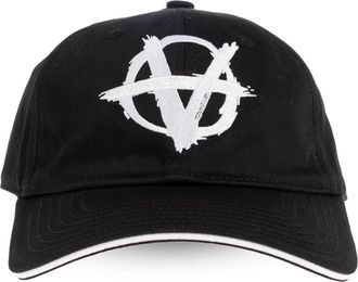 VETEMENTS Baseballpet met logo - Heren - Petten - Zwart - ONE Size - Katoen - Accessoires