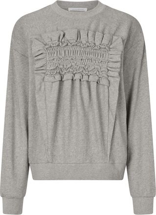 Cecilie Bahnsen Ollie ruffled detailed sweatshirt - women - Fabric - 42 - Grey