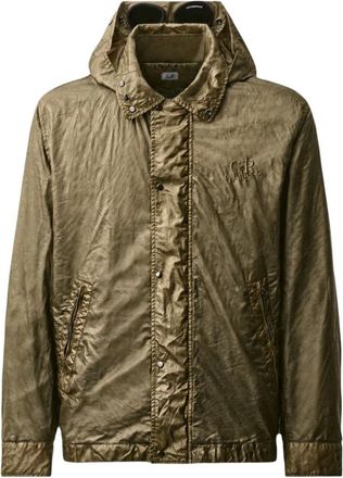 C.P. Company C.p. Company, Jassen, Heren, Beige, M, Leer, Opal Padded Goggle Jacket