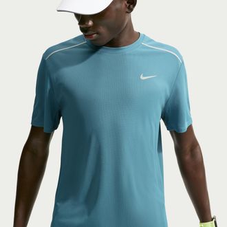 Nike Mens Miler Dri-FIT Short-Sleeve Running Top in Blue | IF2082-008