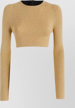 Prada knitwear cropped ribbed metallic
