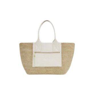 Ganni Tote Bag - female - Ganni - Shopping Bags - Beige - ONE SIZE - Bags