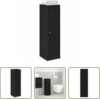 vidaXL Armadietto da bagno - Mobile da Bagno con Portarotolo Nero 20,5x22x72 cm