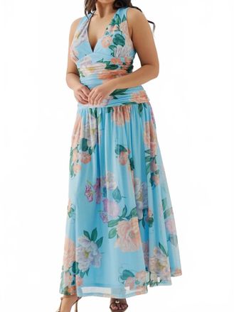 Hutch Jadey Maxi Dress In Sky Floral