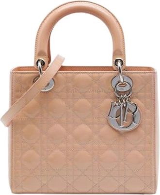 Dior Pre-owned Lady Dior - Dames - Vintage Handtas - Beige - ONE Size - Leer - Vintage