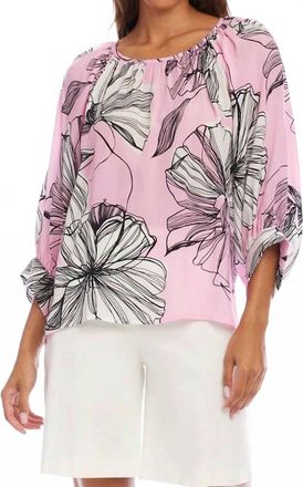 Karen Kane Blouson Sleeve Top In Print
