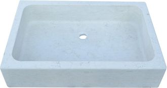 Biscottini International Biscottini - Fregadero De M&aacute;rmol Blanco De Cocina Lavabo De Encimera Fregadero De Piedra Lavabo De Interior Y Exterior Lavabo De Fuente