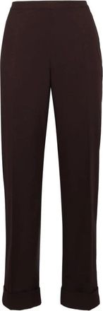 Aspesi Wijde Pijpen Cropped Broek - Dames - Wijde Broeken - Bruin - M - Katoen - Broeken
