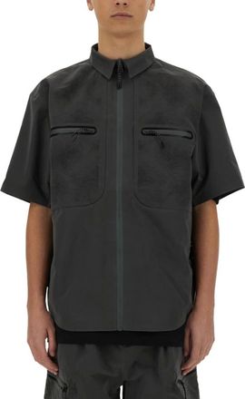 Alpha Industries Camicia Manica Corta Laser Cut - - Shirts - Uomo - Grigio - XL
