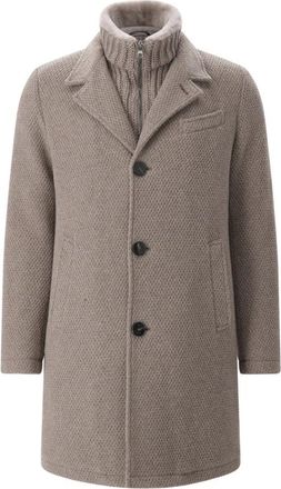 Gimos Single-Breasted Coat - Heren - Mantel - Bruin - L - Wol - Jassen