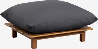 Sklum Puff De Jard&iacute;n En Madera De Acacia Brina Sklum Gris Antracita