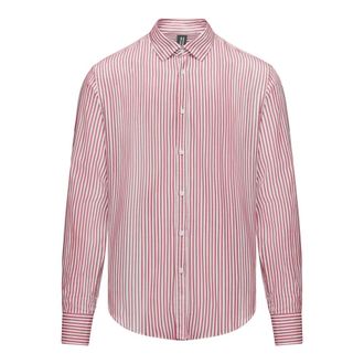 Bomboogie Camicia a righe in lino/cotone - - Shirts - Uomo - Rosso - M