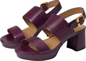 Aerosoles Womens Camera Leather Sandal In Purple