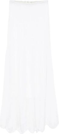 Forte_Forte My Skirt Pointelle Stitch Rok - Dames - Maxi Rokken - Wit - M - Tule - Rokken