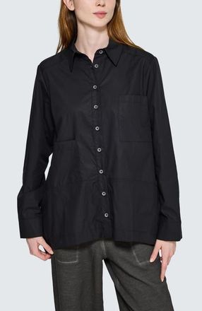 Luukaa D'Celli Lucida A-Line Shirt in Black at Nordstrom, Size 16