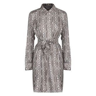 Max Mara Short Dresses, female, Multicolor, XL, Printed Silk Shirt Dress