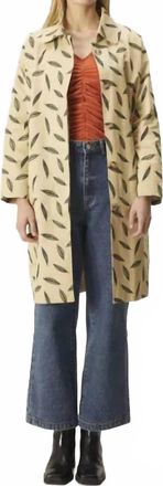 Compa&ntilde;&iacute;afant&aacute;stica Pea Print Midi Trench Coat In Beige