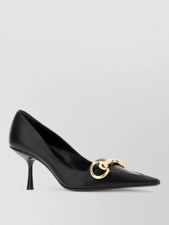 Gucci leather boulevard pumps buckle detail kitten heel
