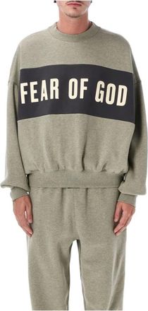 Fear of God Cropped Relaxed Panelled Sweatshirt - Heren - Sweatshirts - Groen - XS - Katoen - Hoodies & sweatvesten