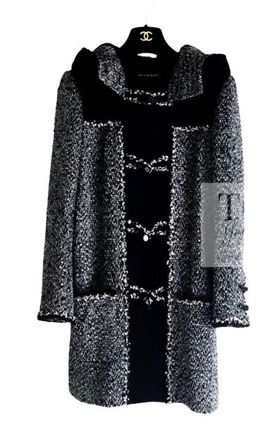 Chanel Tweed Duffle Coat Size L
