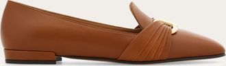 Ferragamo Women Gancini ornament loafer Brown Size 10.5