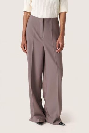 Soaked In Luxury Corinne High-Waisted Wide Legs Trousers in Dark Gull Gray at Nordstrom, Size Xx-Large