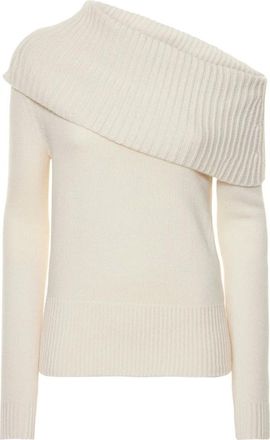 Michael Kors Asymmetric Collar Jumper - female - Michael Kors - Cashmere Knitwear - White - S - Knitwear