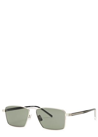 Saint Laurent Aviator-style Womens Designer Sunglasses - Silver - One Size