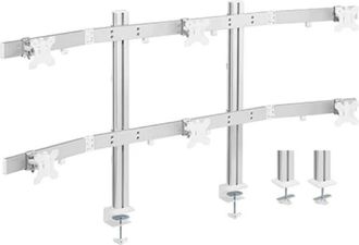 OEM Soporte De Escritorio Plateado Para 6 Monitores De 17 A 32 Pulgadas Con Vesa Solidhand-cm06
