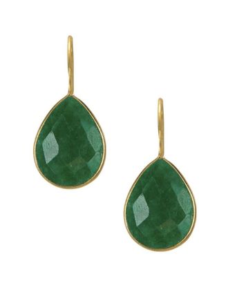 Liv Oliver 18K Over Silver Emerald Earrings