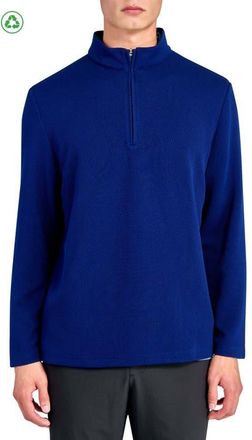 ConStruct Regular Fit Solid Waffle Knit Recycled Performance Quarter Zip in Navy at Nordstrom, Size Xx-Large