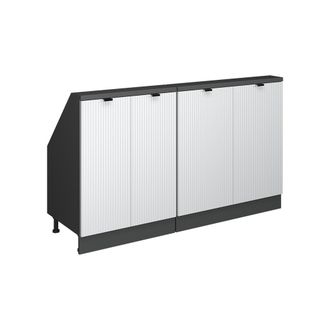 Vicco Conjunto De Armarios Para Techo Inclinado Rion, Ondulaci&oacute;n Blanca, 140 Cm Lote De 2, Vicco