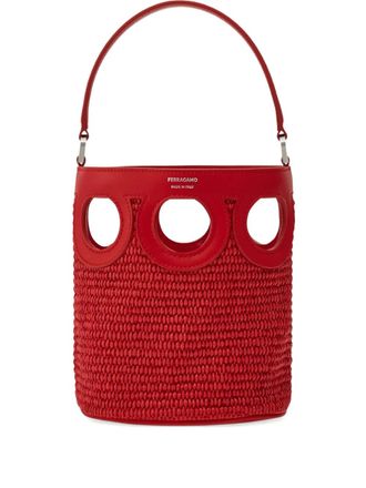 Ferragamo mini Gancini bucket bag - Red