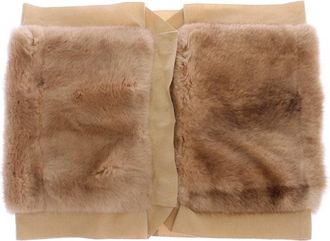 Dolce & Gabbana Womens Beige Mink Fur Scarf Foulard Neck Wrap