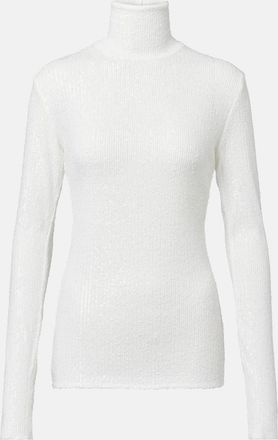 Norma Kamali Dolcevita in maglia a coste con paillettes