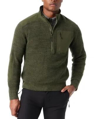G.H. Bass & Co. Bass Outdoor Sweater Men Deep Depth 100% Cotton Mock Neck Pullover UPS1268