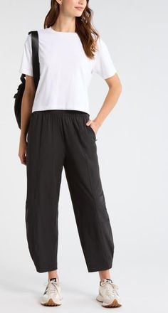 Zella Atlas High Waist Utility Adjustable Ankle Pants in Black at Nordstrom, Size X-Small