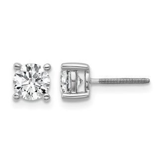 Diamond2Deal 14k Yellow Gold 1 ct Round Lab Grown Diamond Stud Earrings Screw Back VS Clarity, G-H Color