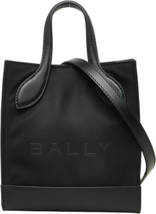 Bally Nylon Leather Handbag Shoulder Bag (Pre-Owned)
