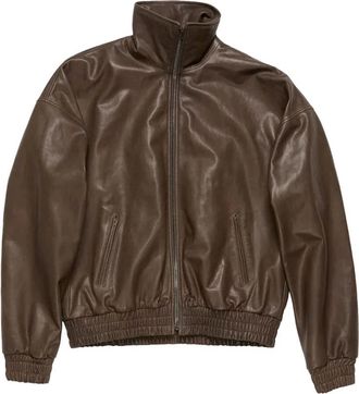 Acne Studios Leren Blouson - Dames - Leren en Su&egrave;de Jassen - Bruin - M - Leer - Jassen