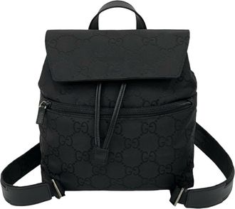 Gucci Black Nylon Leather Backpack (Pre-Owned)