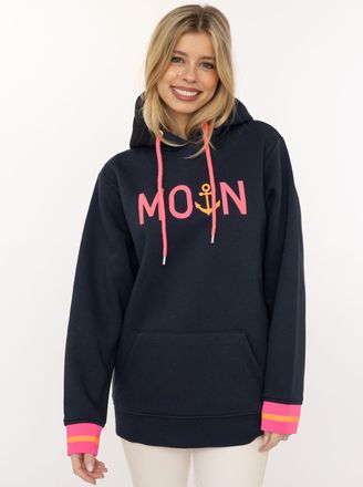 Zwillingsherz Hoodie ZWILLINGSHERZ Rahel, Damen, Gr. XXL, blau (marine), Sweatware, Obermaterial: 50% Baumwolle, 50% Polyester, Basic normal, ohne Ausschnitt, anges